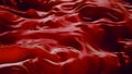 Turbid wavy liquid of red color with glare of light, 3D rendering