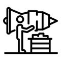 Turbine aircraft repair icon, outline style