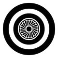 Turbine airplane turbomachine jet engine aircraft motor fan plane icon in circle round black color vector illustration image Royalty Free Stock Photo