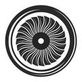 Turbine black icon, electricity symbol and industry element