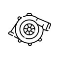 turbine black line icon. Vector isolated element Royalty Free Stock Photo
