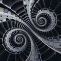 Turbine blades wings double coil spiral effect abstract fractal Royalty Free Stock Photo