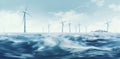 Turbine eco power renewable environment windmill energy wind ocean electricity