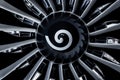 Turbine Engine. Modern aviation technologies. Aircraft jet engine detail during maintenance. Royalty Free Stock Photo