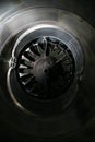 Turbine Engine Profile. Aviation Technologies. Aircraft jet engine detail in the exposition. Royalty Free Stock Photo
