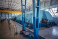 Turbine generator at the machinery room of Nuclear Power Plant Royalty Free Stock Photo