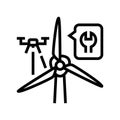 turbine inspection line icon vector illustration