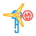 turbine maintenance color icon vector illustration