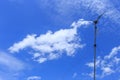 Turbine post with blue sky