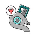 turbine repair color icon vector isolated illustration