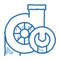 Turbine Repair doodle icon hand drawn illustration