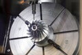 turbine wheel milling with 5 axis CNC machine Royalty Free Stock Photo