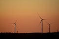 Turbines at sunset