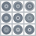 Turbines icons in glyph style Royalty Free Stock Photo