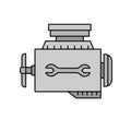 turbo, garage, motor line icon colored. element of car repair illustration icons. Signs, symbols can be used for web Royalty Free Stock Photo