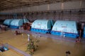 Turbo generator with hydrogen cooling at the machinery room of Nuclear Power Plant Royalty Free Stock Photo