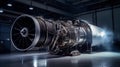 Turbo-jet engine of the plane, close up