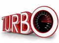 Turbo Red 3d Word Speedometer Fast Racing Royalty Free Stock Photo