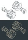 Turbofan Engines Isometric Drawings