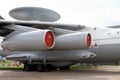 Turbojet engines and radar aircraft A-50 at the International Av