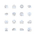 Turbopost line icons collection. Accelerate, Boost, Streamline, Efficiency, Rapid, Quick, Velocity vector and linear