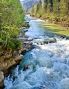 Turbulent mountain river in the spring