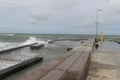 Turbulent sea on the beach of Lokken, Denmark.