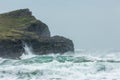 Turbulent Sea, Whipsiderry Beach, Porth, Newquay, Cornwall Royalty Free Stock Photo