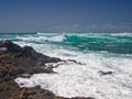 Turbulent surf on the coastal stones