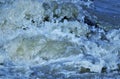 Turbulent water causing froth