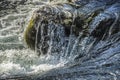 Turbulent Water Pouring Over Rock in Soca Royalty Free Stock Photo