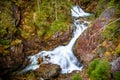 Turbulent waterfall in Tatra National Park, Poland