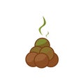 Turd on the ground. Piece of brown shit illustration. Royalty Free Stock Photo