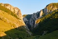 Turda gorge Cheile Turzii, a location for hiking, climbing, via ferrata in Romania - view of the northern entrance.