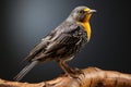 Turdus merula, a common blackbird, belonging to the Turdidae family