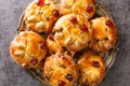 Turf Buns Fat Rascals Traditional Yorkshire dessert closeup. Horizontal top view Royalty Free Stock Photo