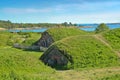 The turf-covered sandbanks in Suomenlinna Fortress Royalty Free Stock Photo