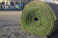 Large Turf Roll in Park in Edinburgh Royalty Free Stock Photo