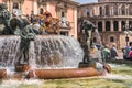 Turia Fountain on Plaza de la Virgen, Valencia, Spain