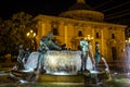 Turia Fountain on Square of the Virgin Saint Mary, Valencia, Spain. Royalty Free Stock Photo