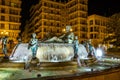 Turia Fountain on Square of the Virgin Saint Mary, Valencia, Spain. Royalty Free Stock Photo