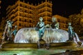 Turia Fountain on Square of the Virgin Saint Mary, Valencia, Spain. Royalty Free Stock Photo