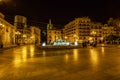 Turia Fountain on Square of the Virgin Saint Mary, Valencia, Spain. Royalty Free Stock Photo