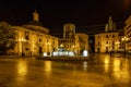 Turia Fountain on Square of the Virgin Saint Mary, Valencia, Spain. Royalty Free Stock Photo