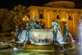 Turia Fountain on Square of the Virgin Saint Mary, Valencia, Spain. Royalty Free Stock Photo