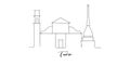 Turin city of Italy landmarks skyline vector illustration