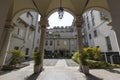 Internal courtyard of a typical house in the historic center of Turin (Torino), Italy