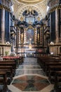 Interior of the Basilica of Corpus Domini, a Catholic church in Turin, Italy