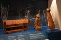 TURIN, ITALY - AUGUST 19, 2021: Cat mummy. Mummification of cat during the Egyptian civilization, Egyptian Museum of Turin, Italy