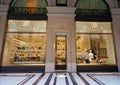 TURIN, ITALY - AUGUST 18, 2021: Facade of GUCCI store on shopping mall gallery, Turin, Italy